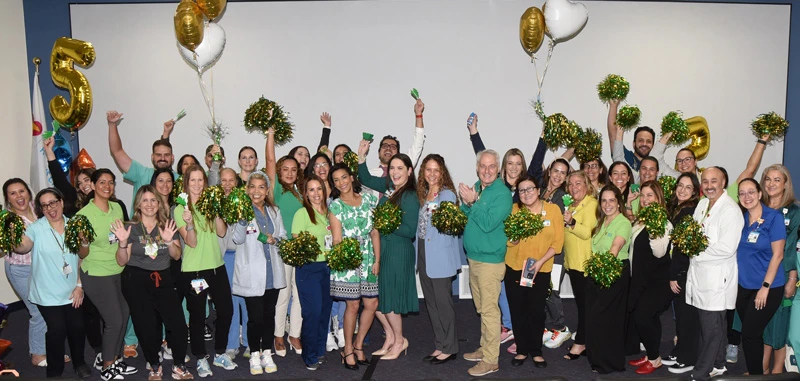 nursing team celebrates recognition.