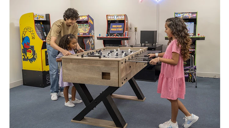 children playing in the center's arcade.